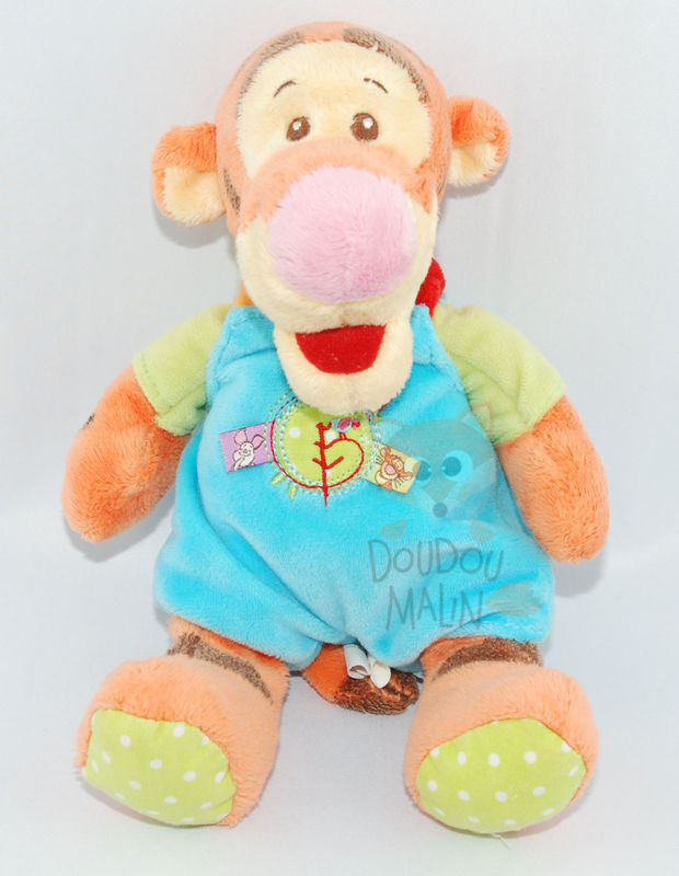  baby comforter tigger overalls blue green orange 